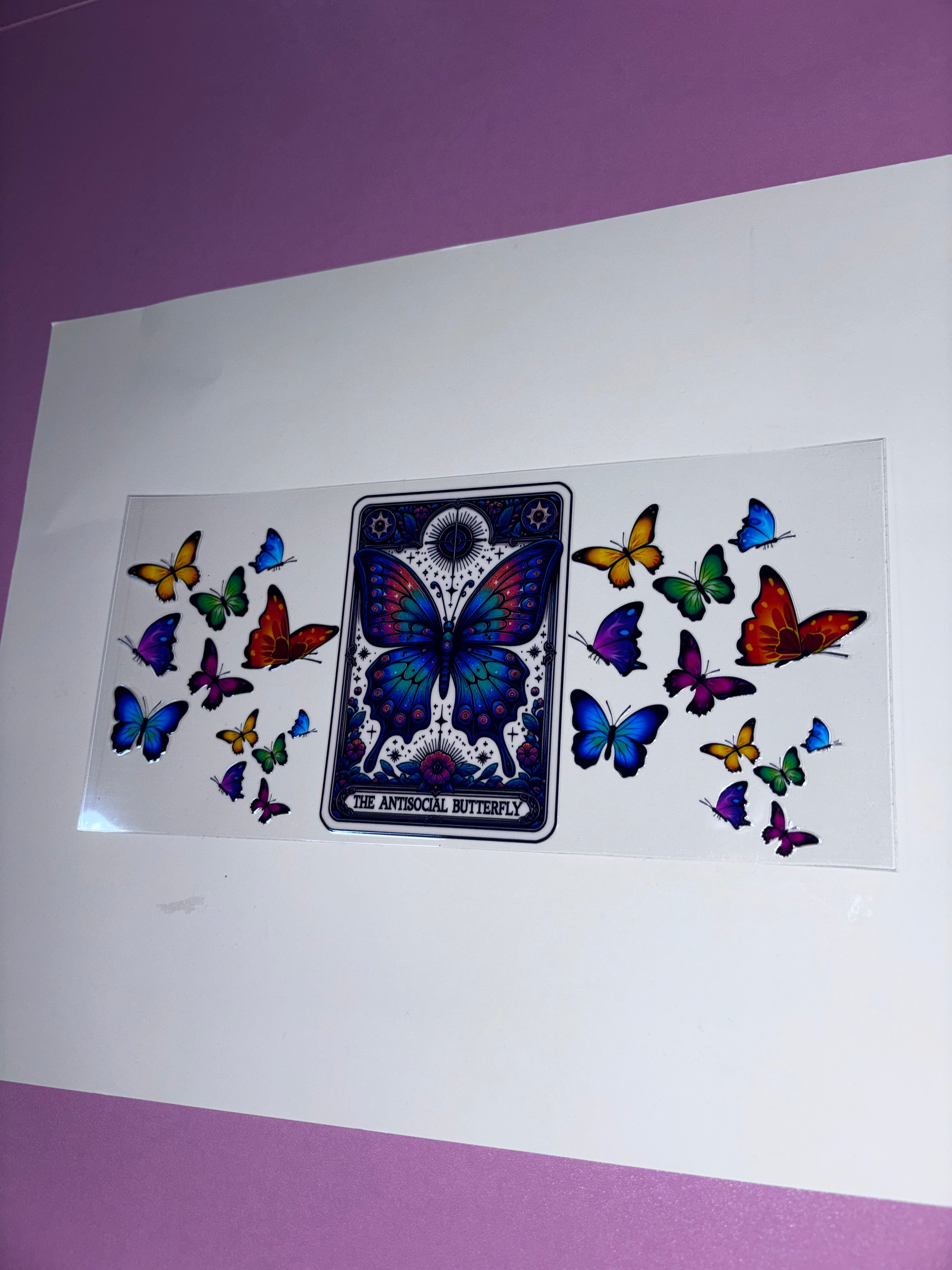 UV DTF cup wraps butterfly