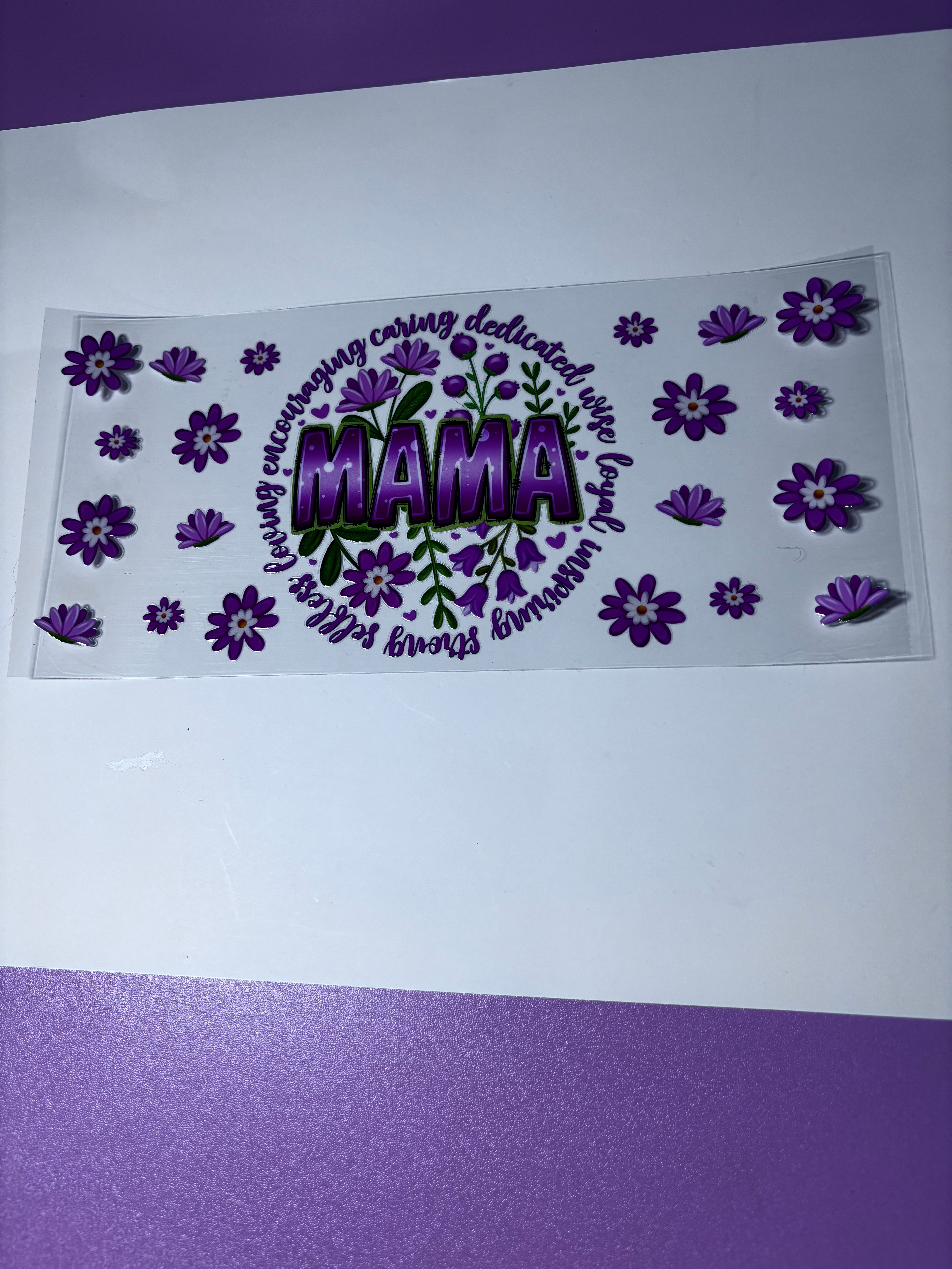 UV DTF Cup wraps mama pink green