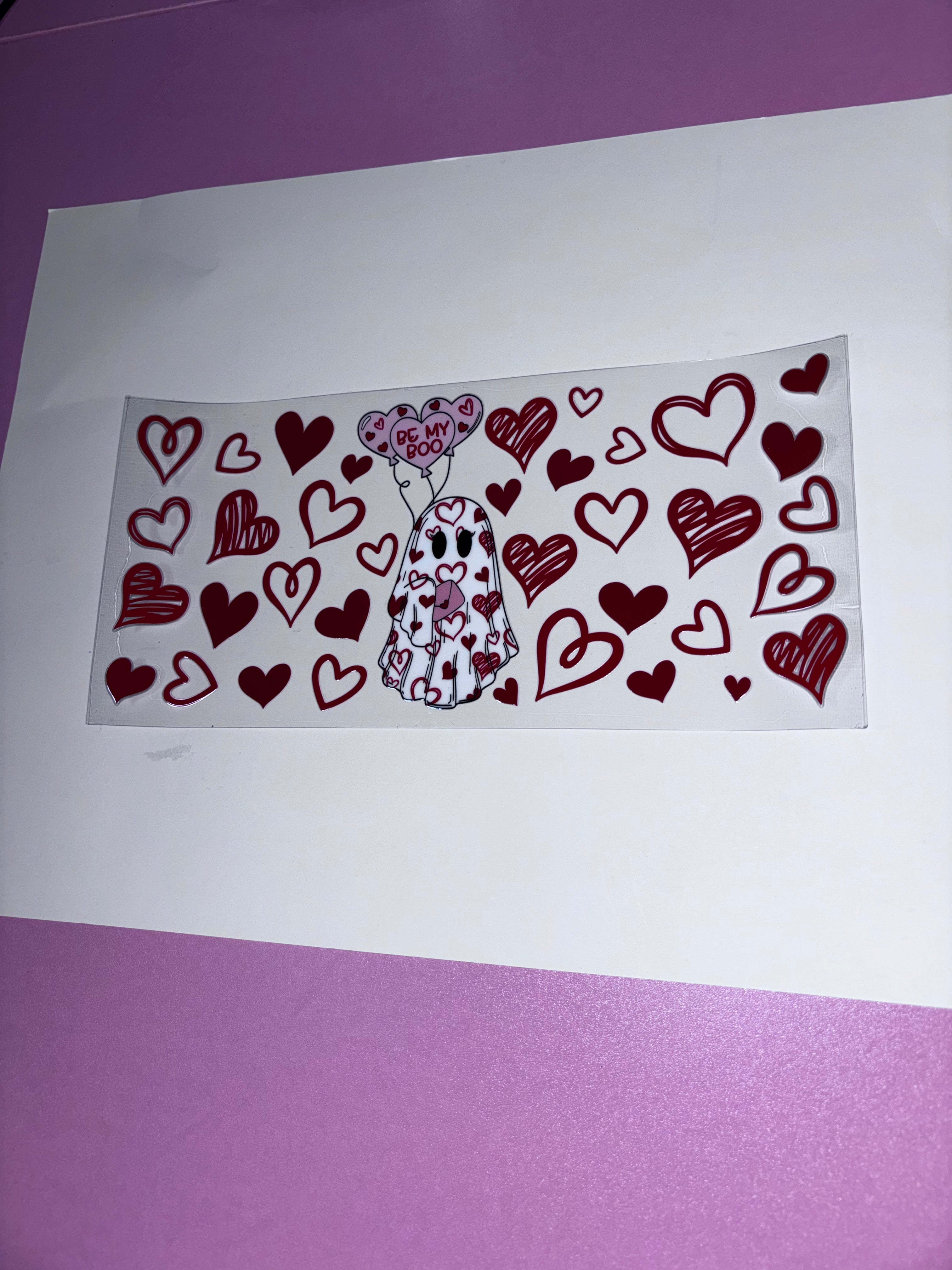 UV DTF cup wrap heart