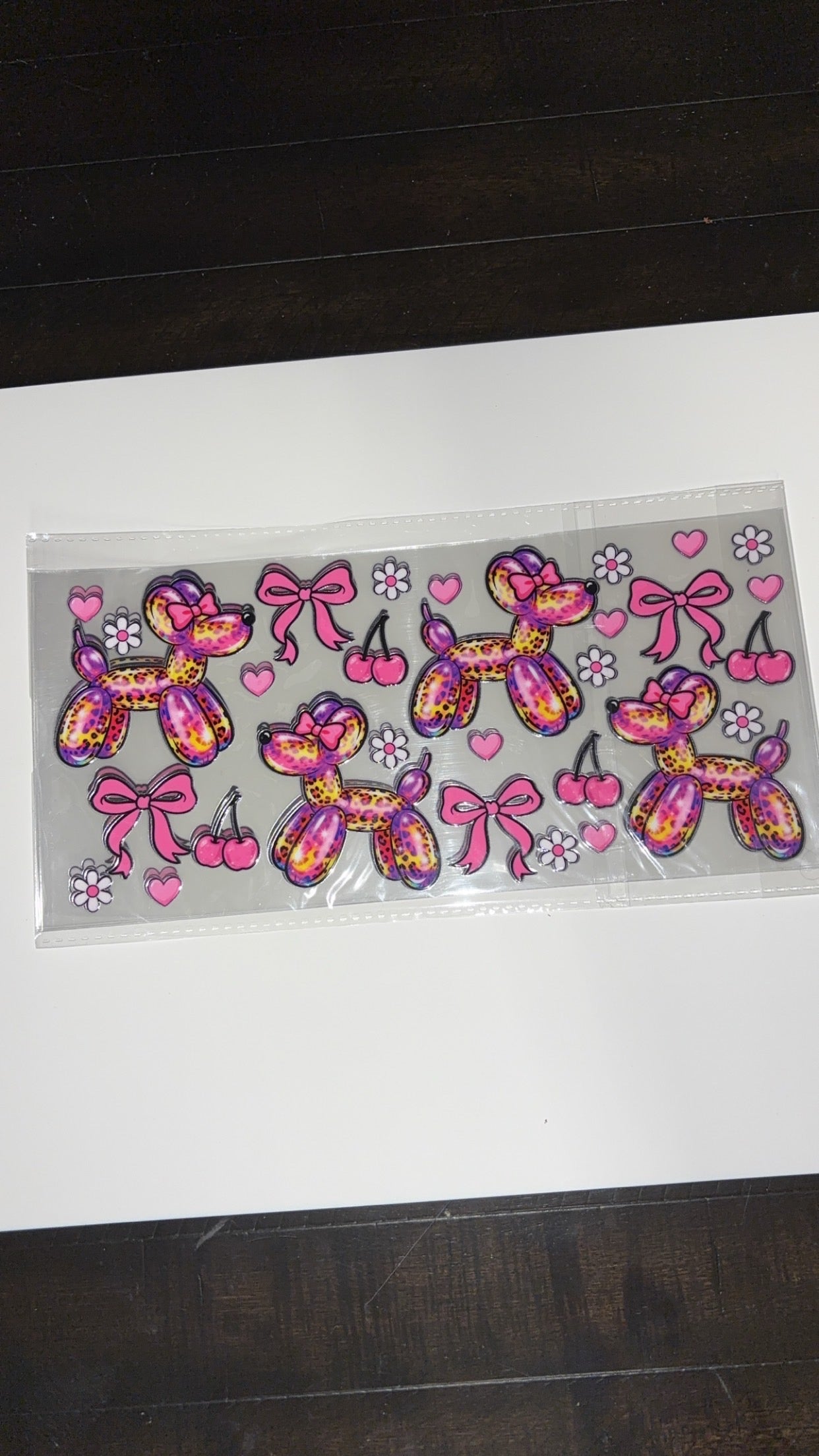New arrival pink cheetah print balloon dog