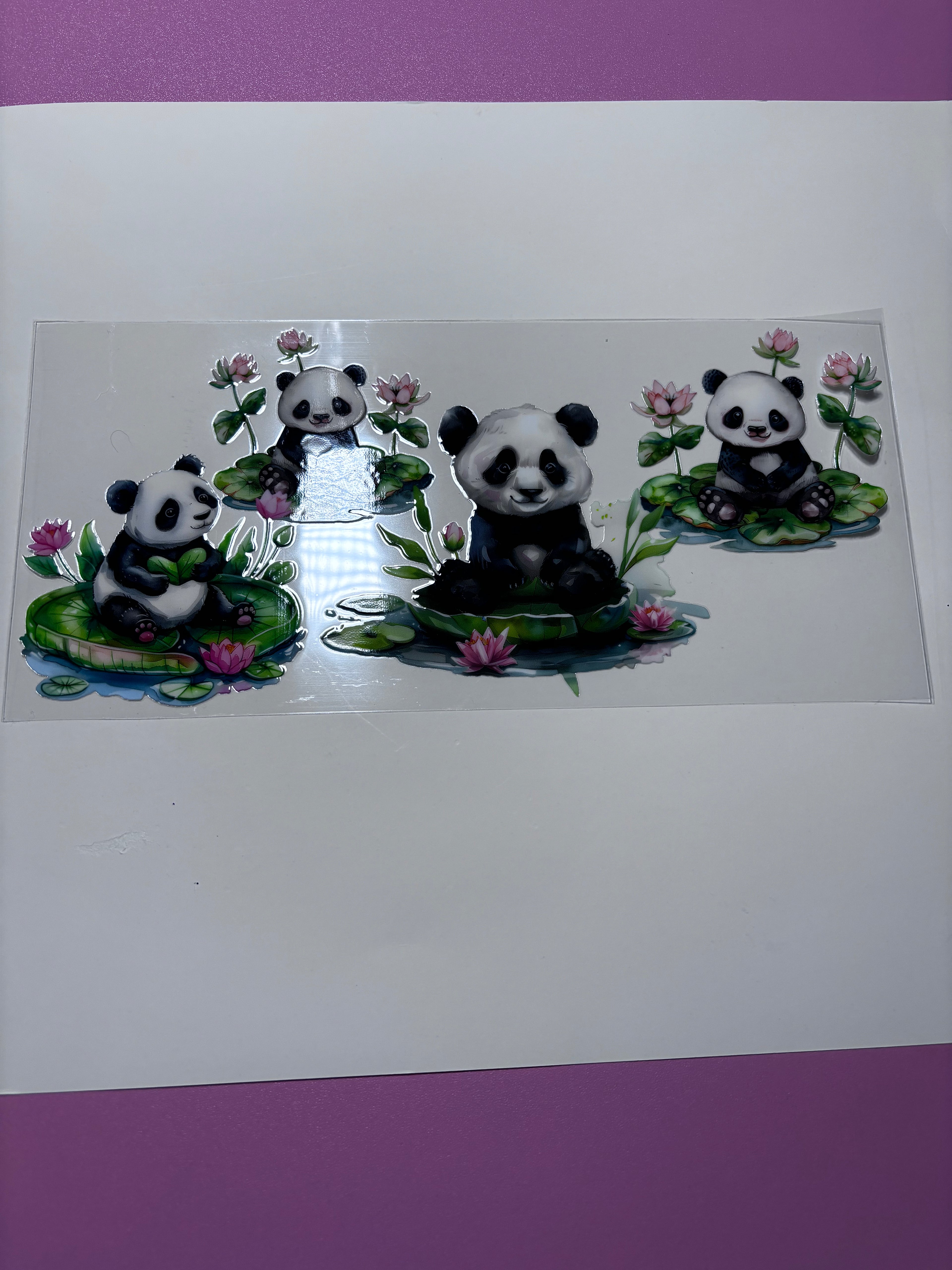 UV DTF Cup wrap panda
