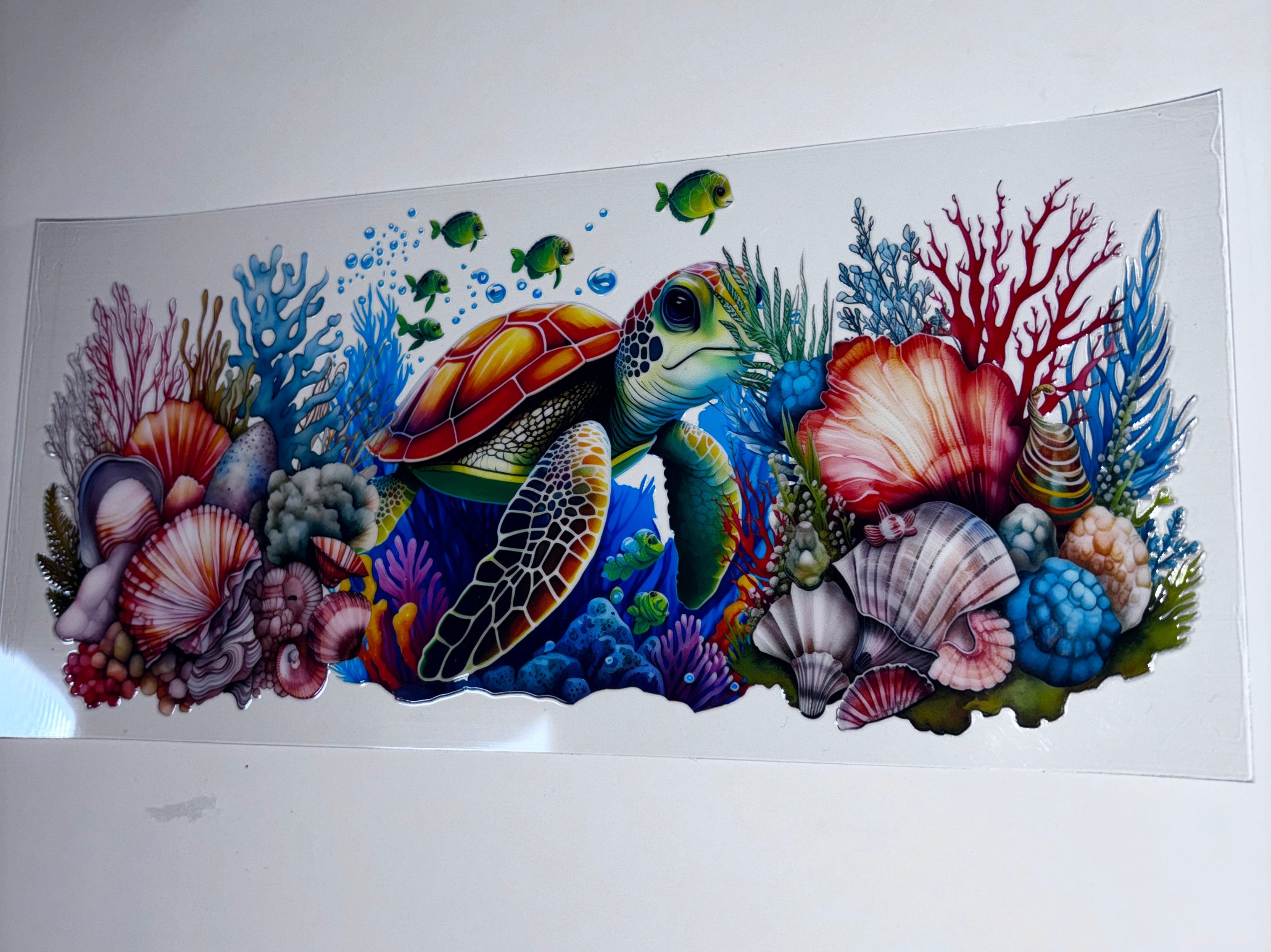 UV DTF cup wraps turtle