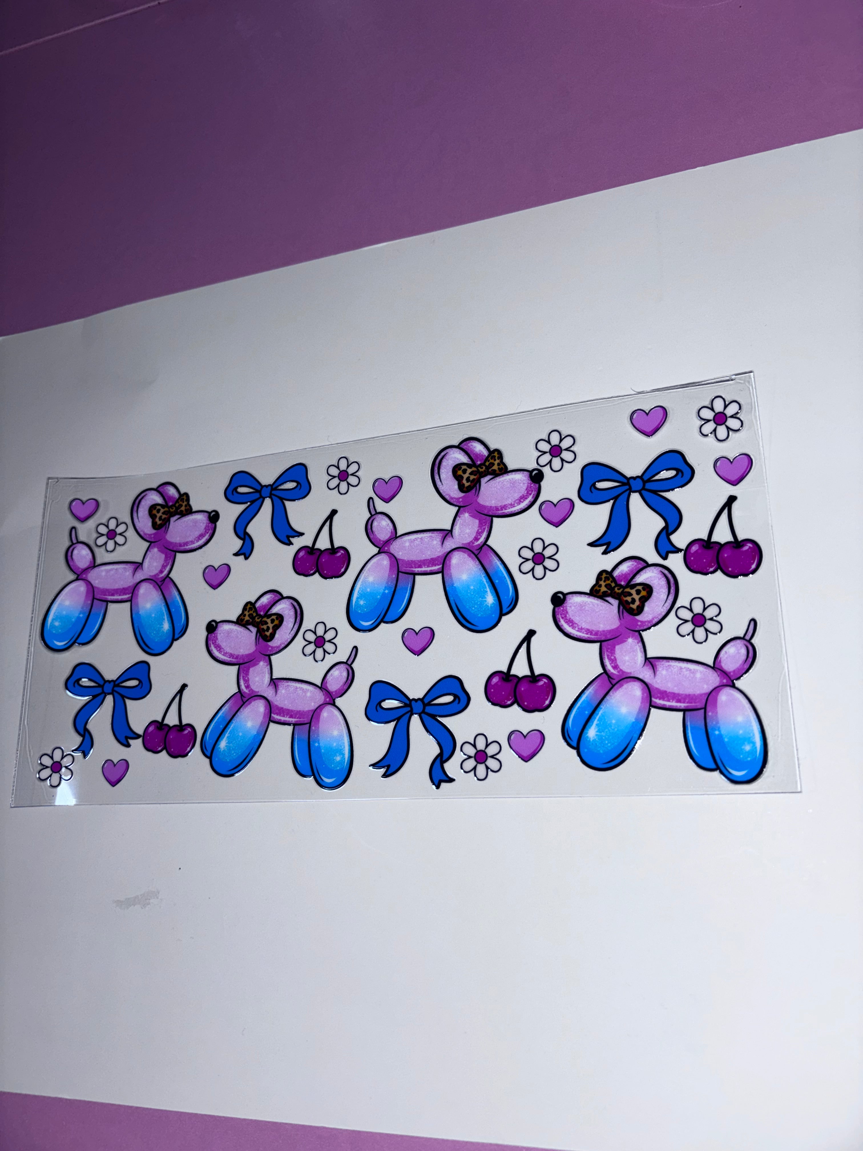 UV DTF cup wraps balloon dog