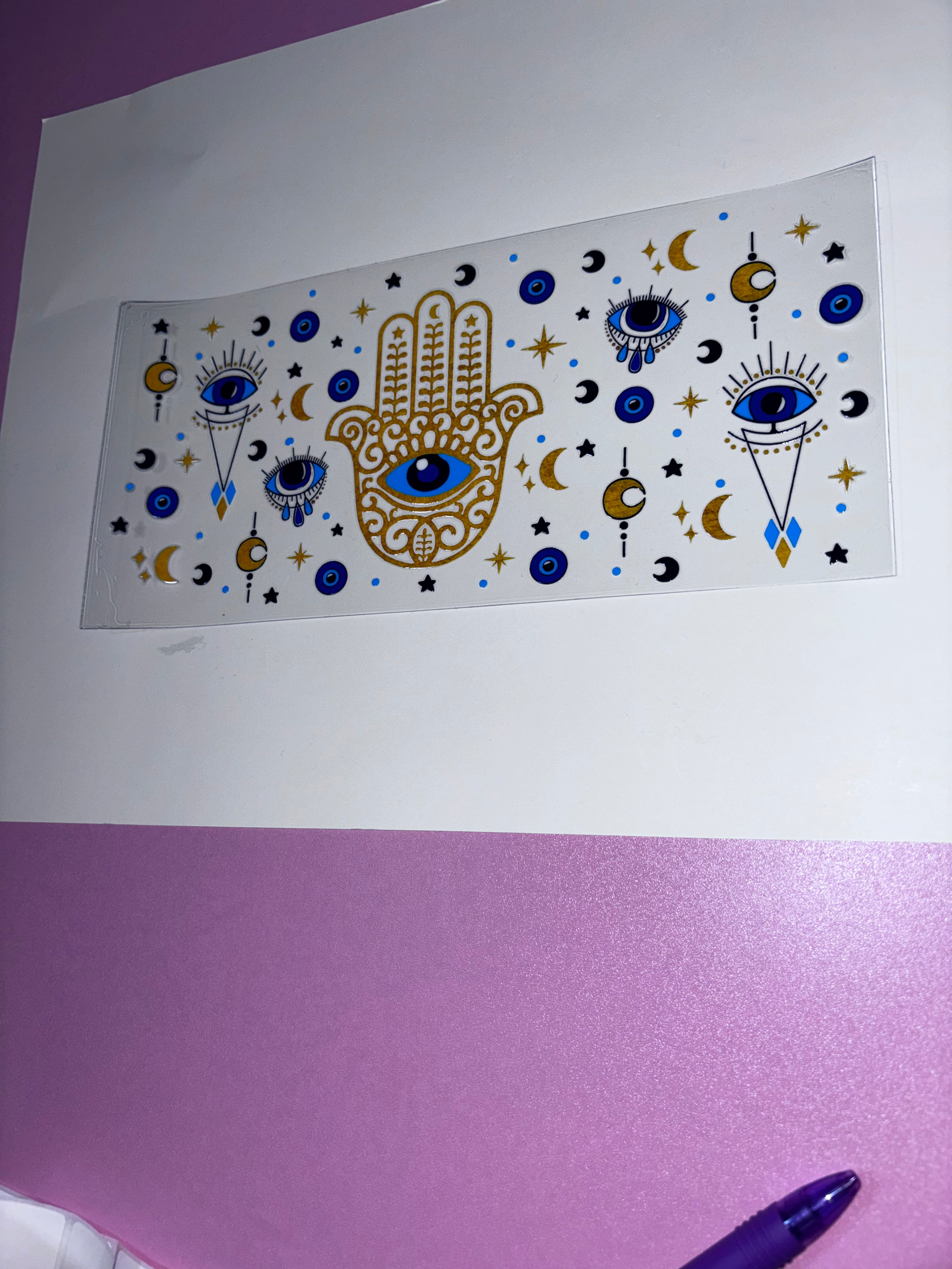 UV DTF cup wraps evil eye