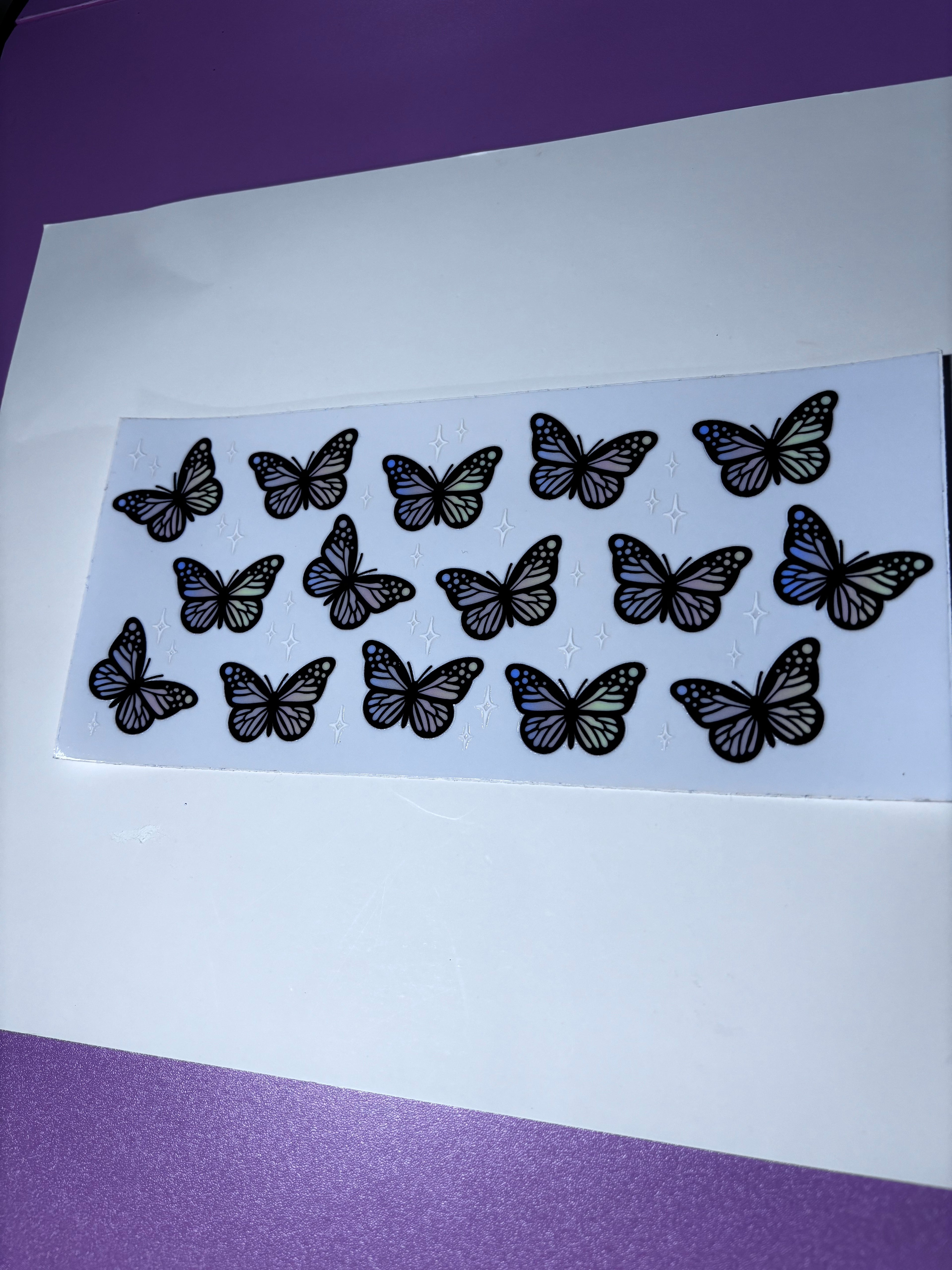 UV DTF 6 piece cup wraps butterfly
