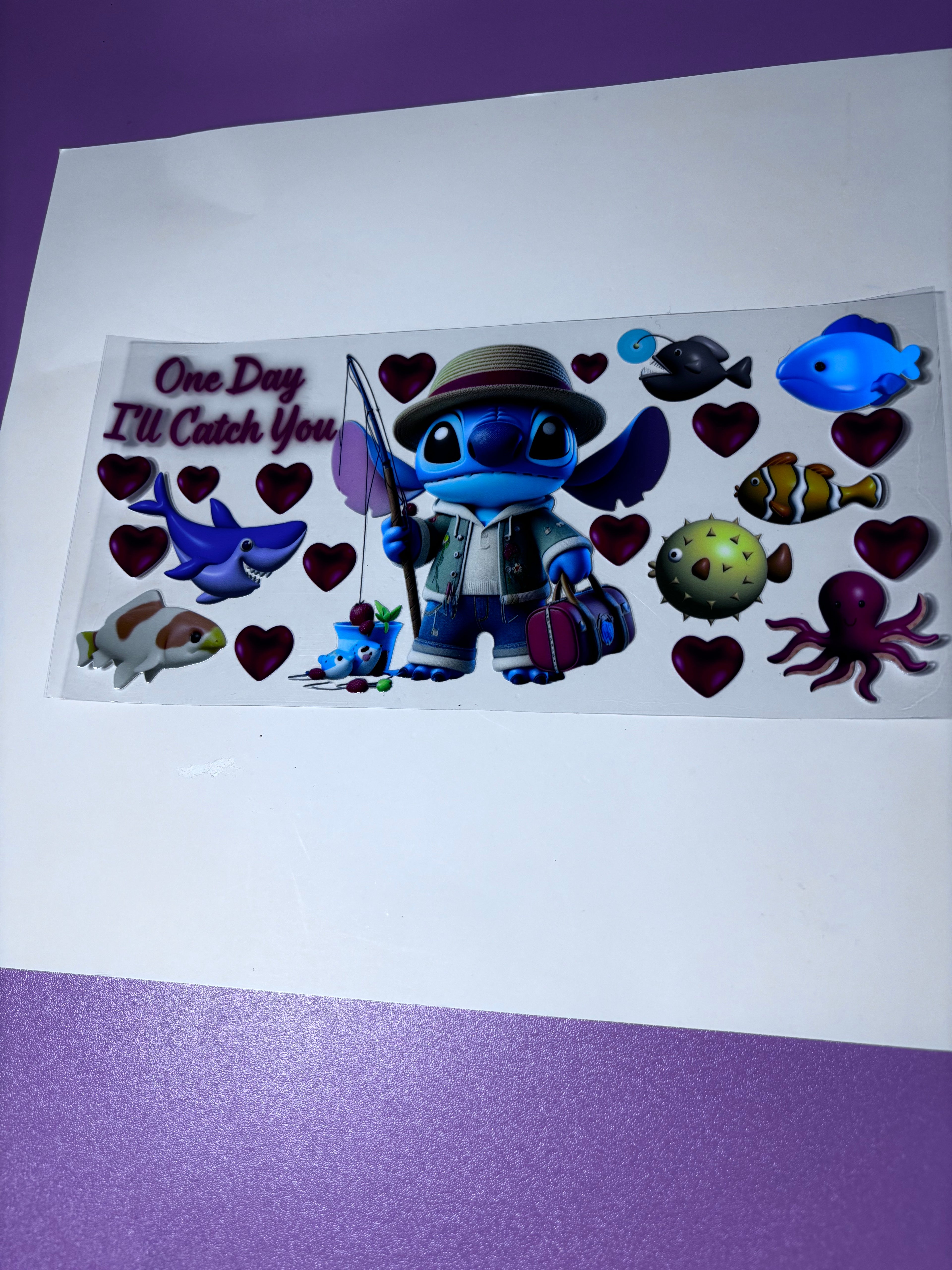 UV DTF Cup wrap fish