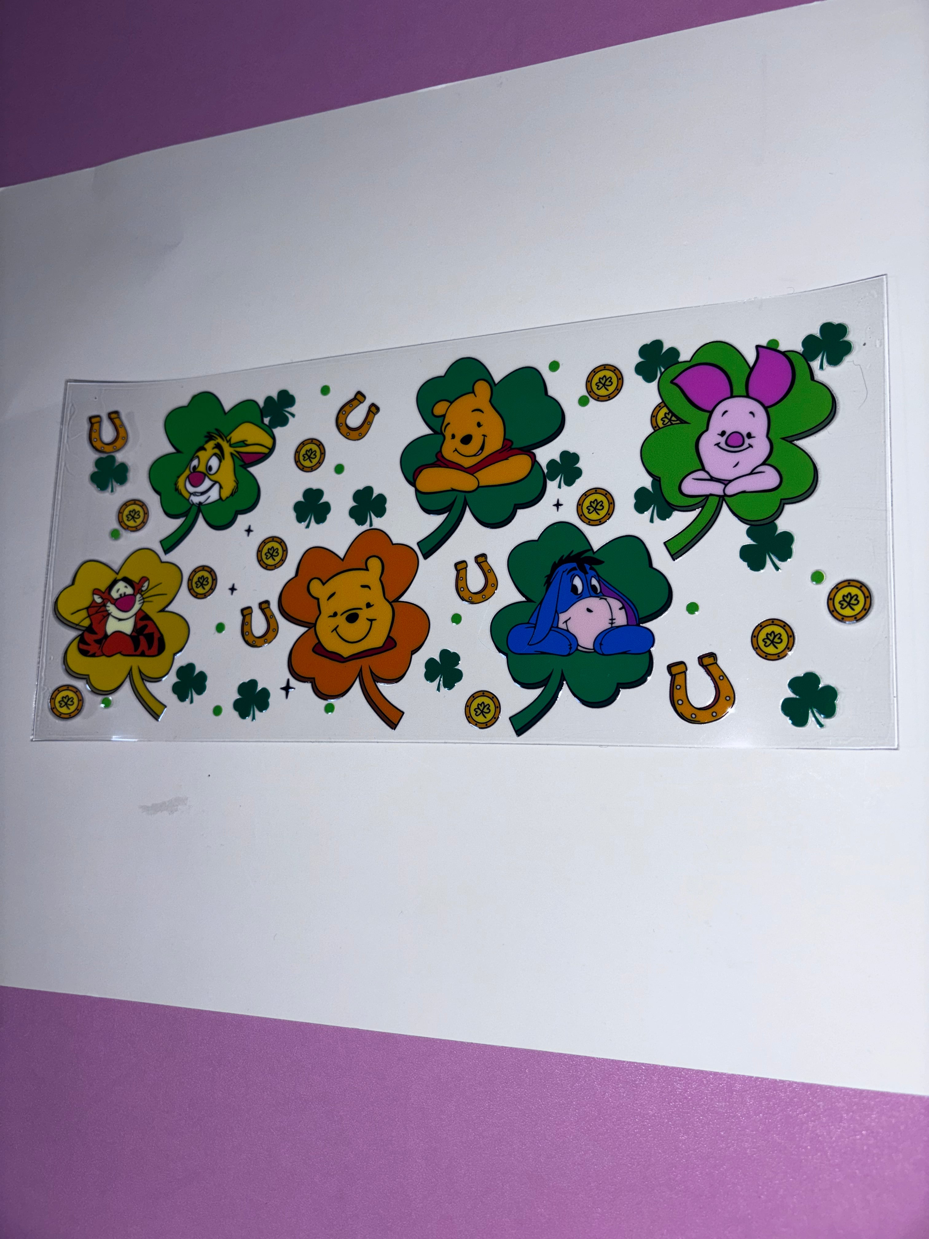 UV DTF cup wrap cartoon bear