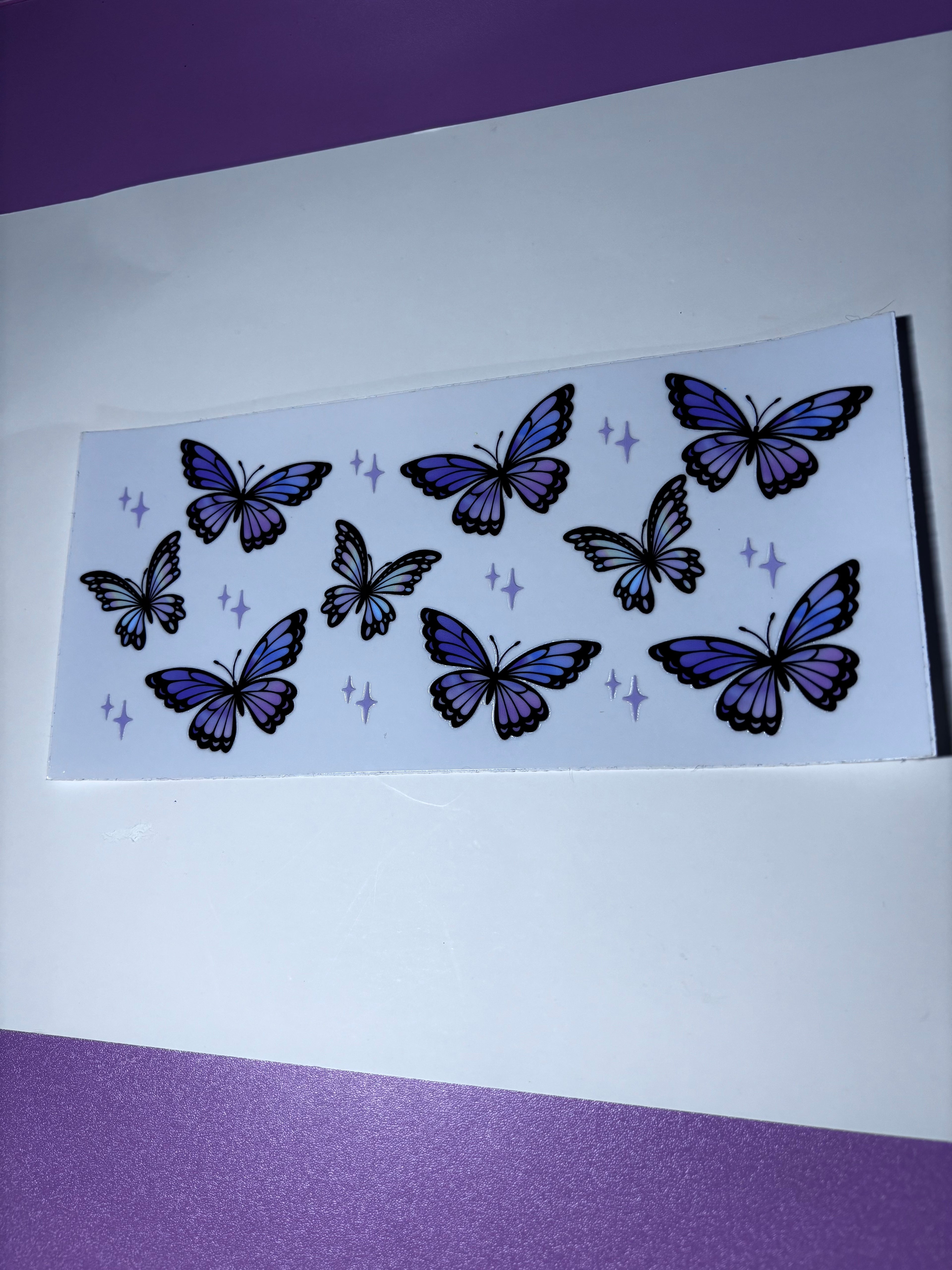 UV DTF 6 piece cup wraps butterfly
