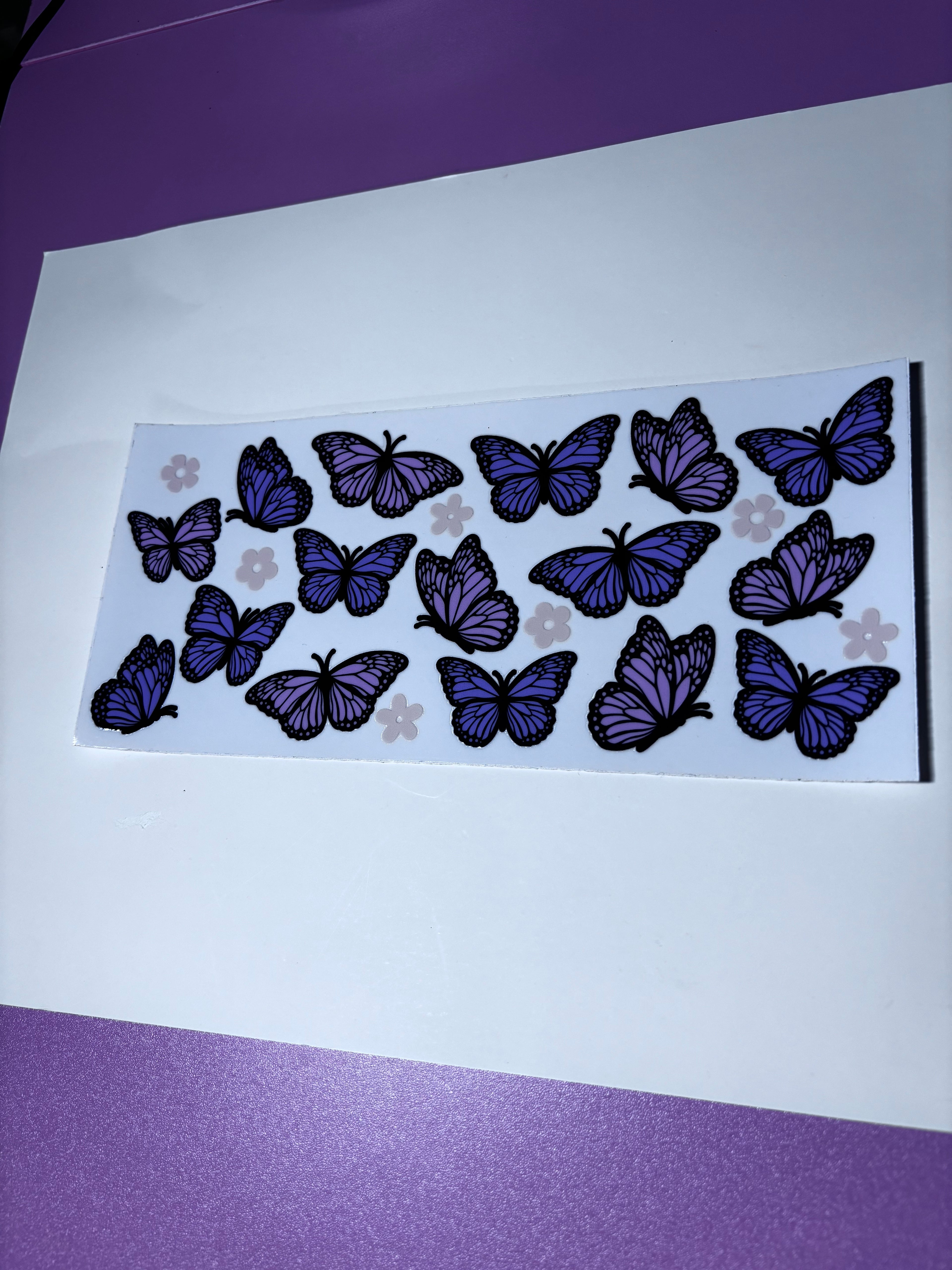 UV DTF 6 piece cup wraps butterfly