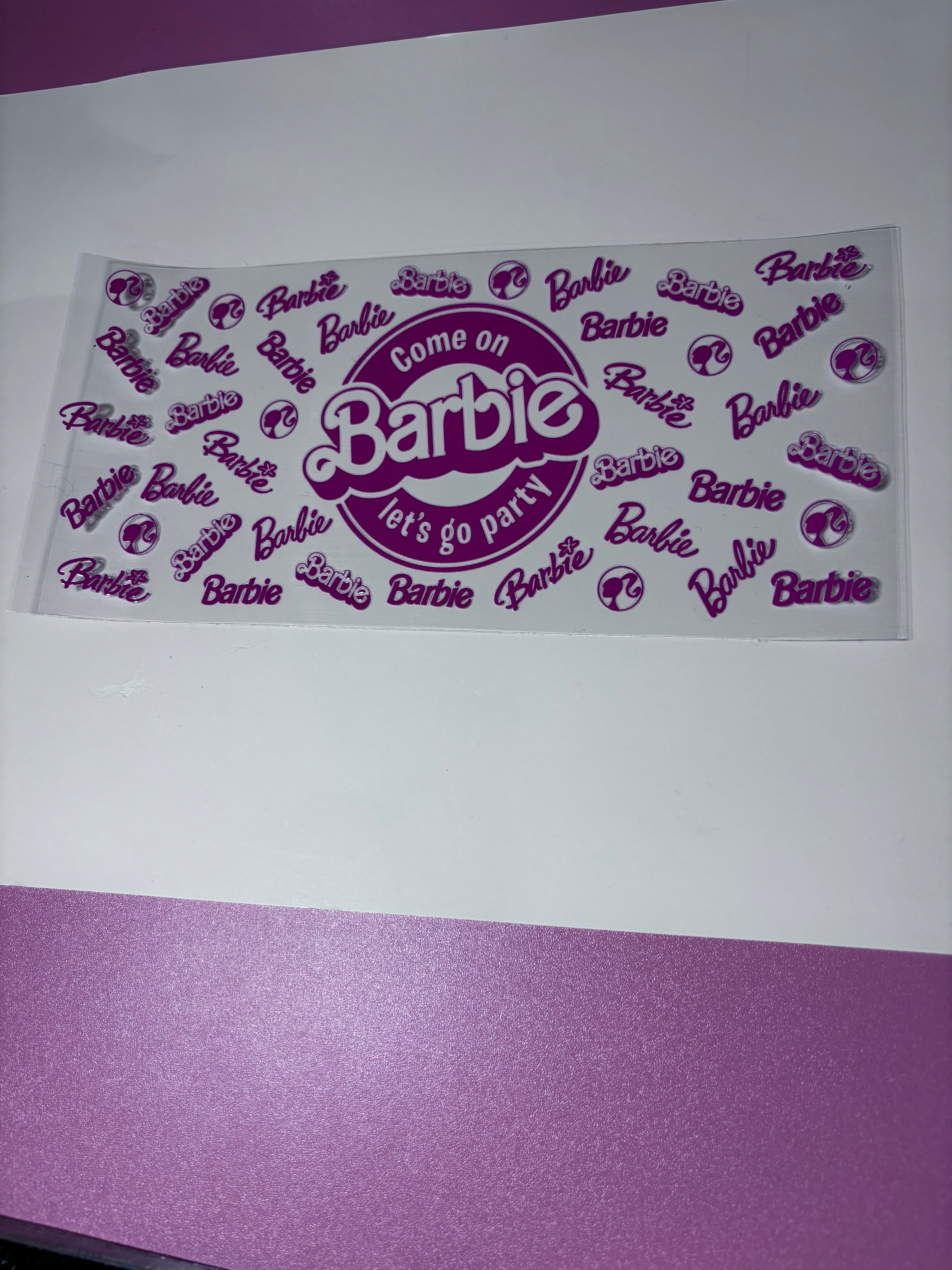 UV DTF Cup wrap Barbie