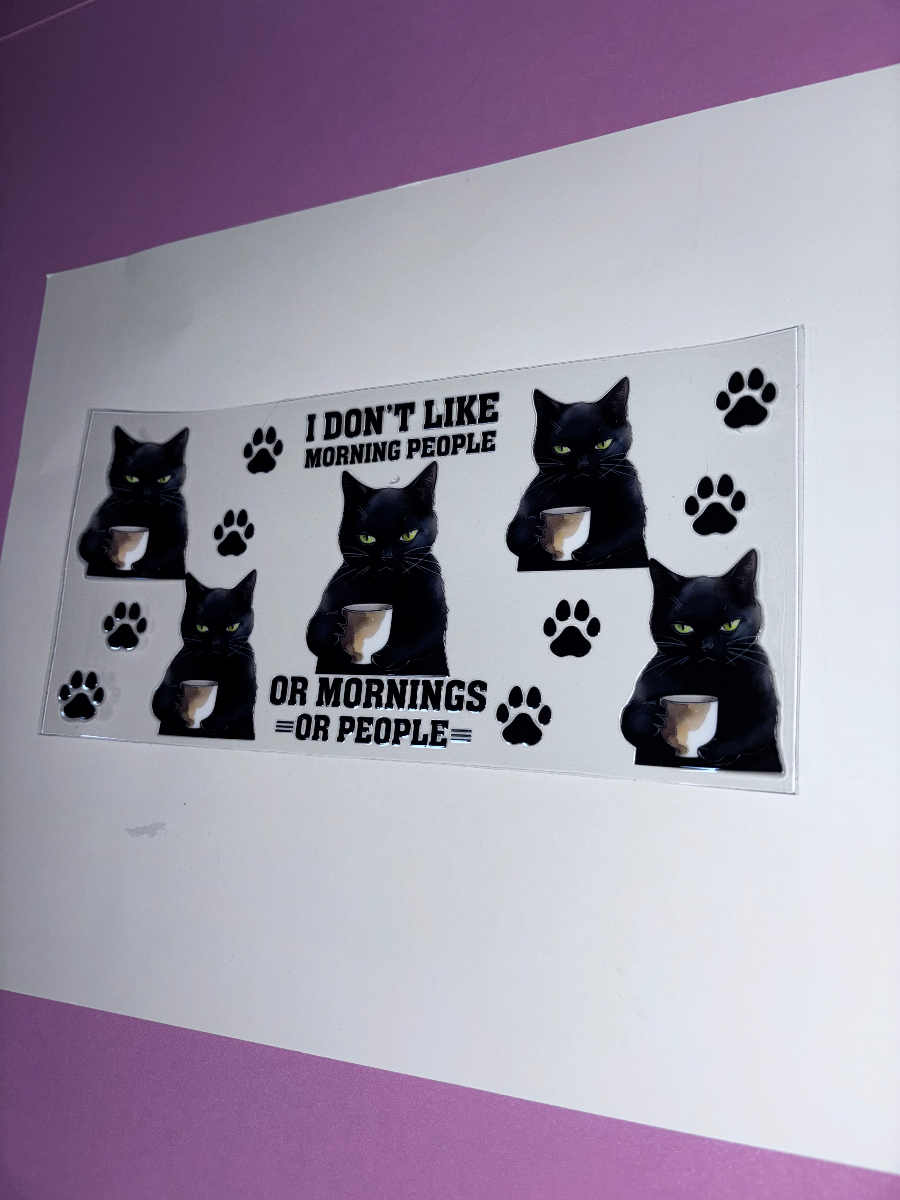 UV DTF Cup wrap cat