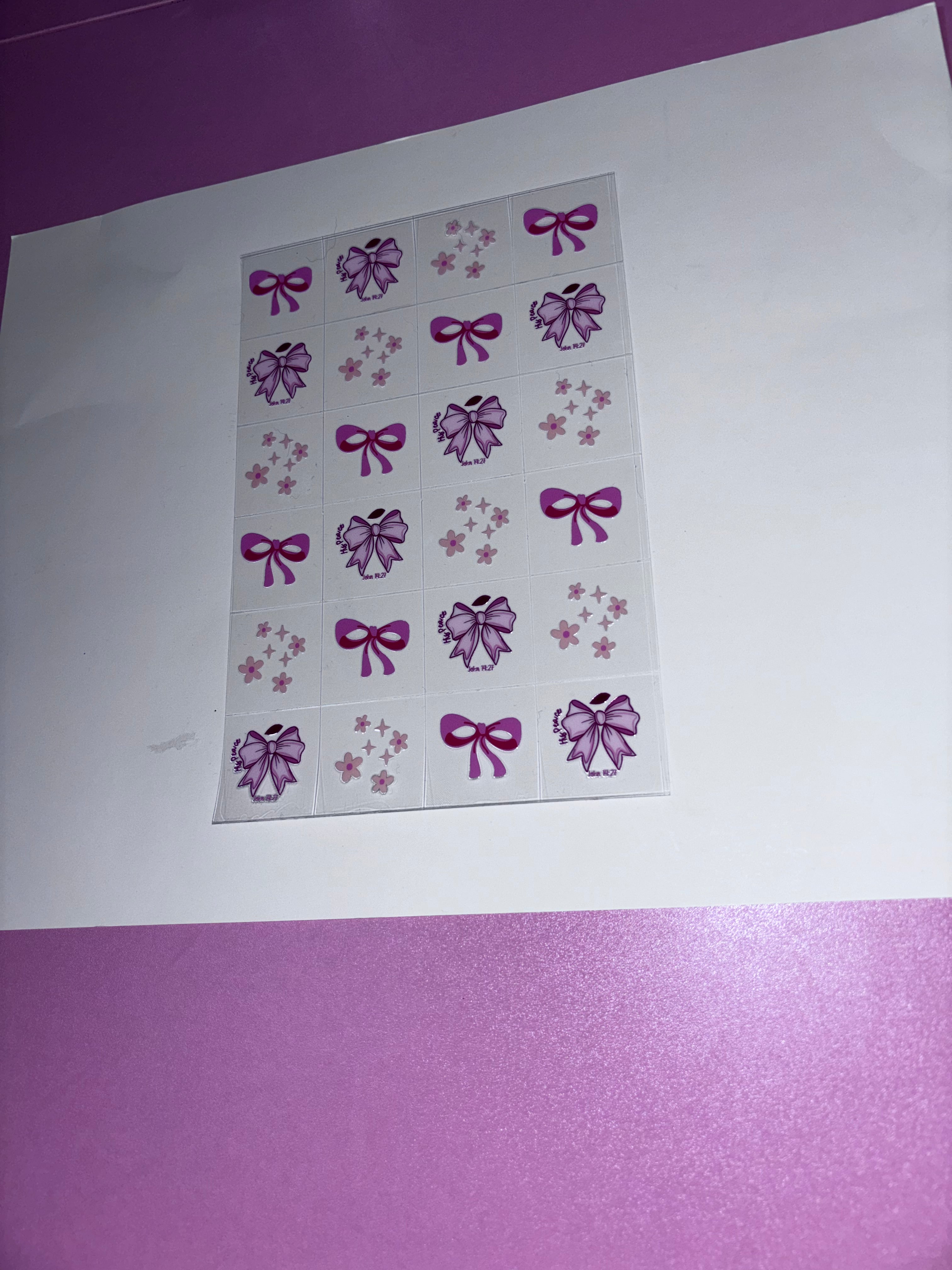 UV DTF cup wraps bows