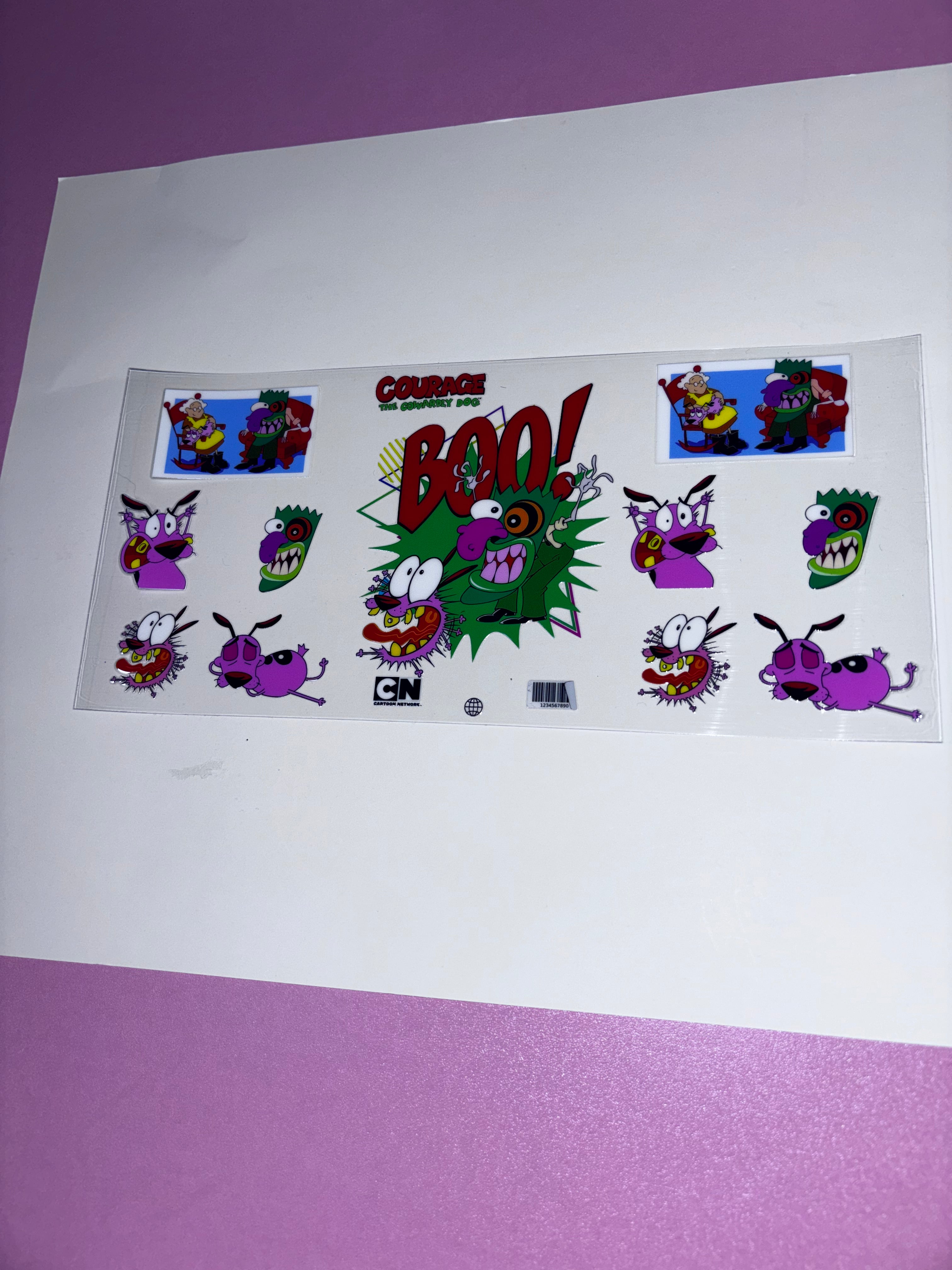 UV DTF cup wraps cartoon dog