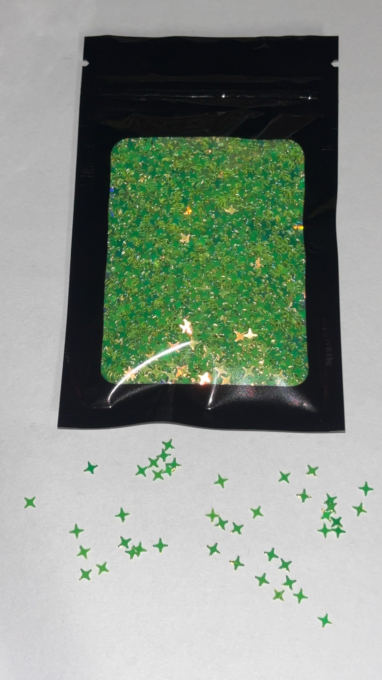 Green 4 point stars