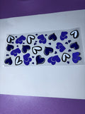 UV DTF cup wraps purple heart
