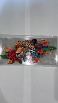 New arrival cheetah and tropical flowers