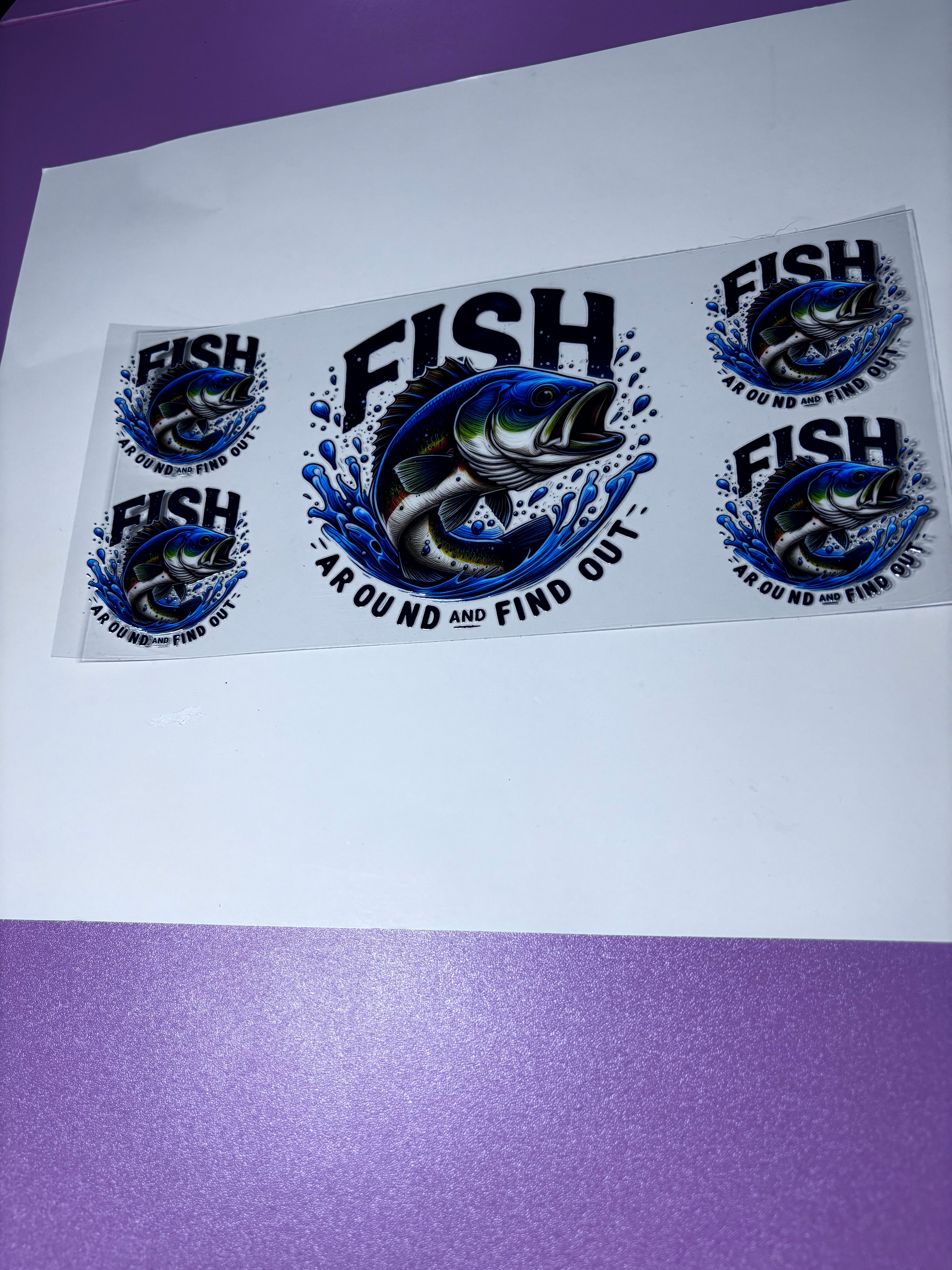 UV DTF cup wraps fishing