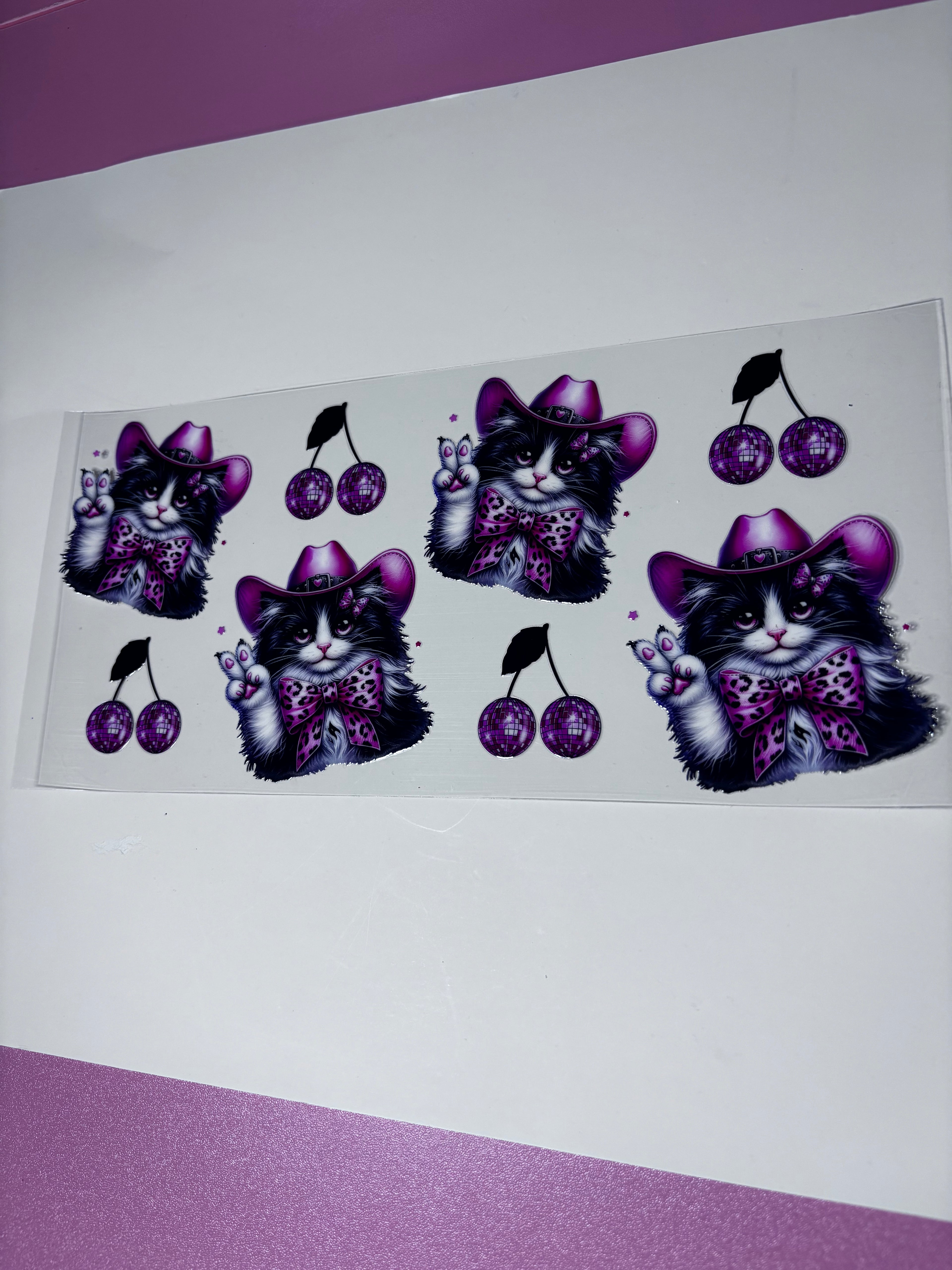 UV DTF cup wraps cat