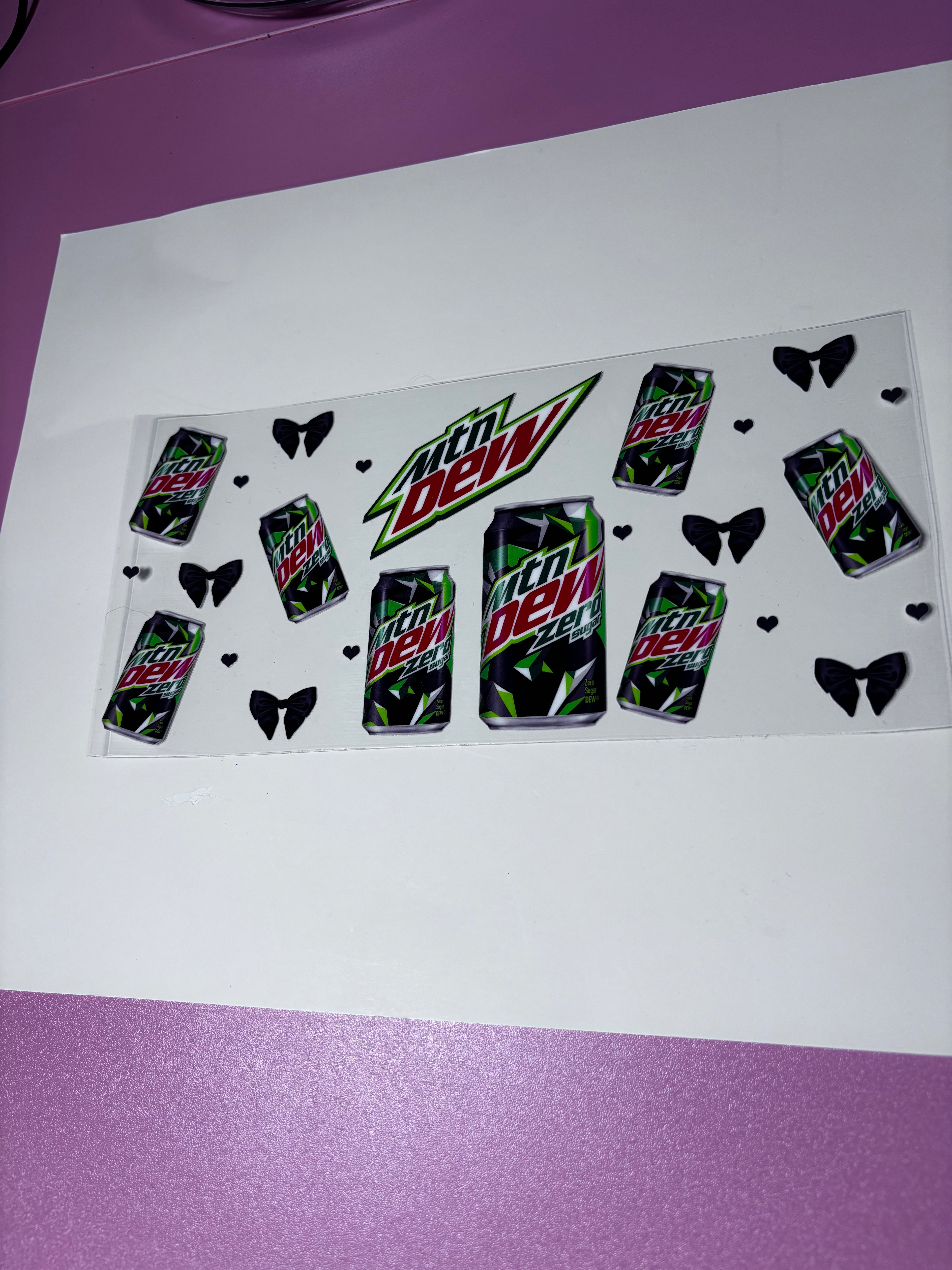 UV DTF Cup wraps bows drink