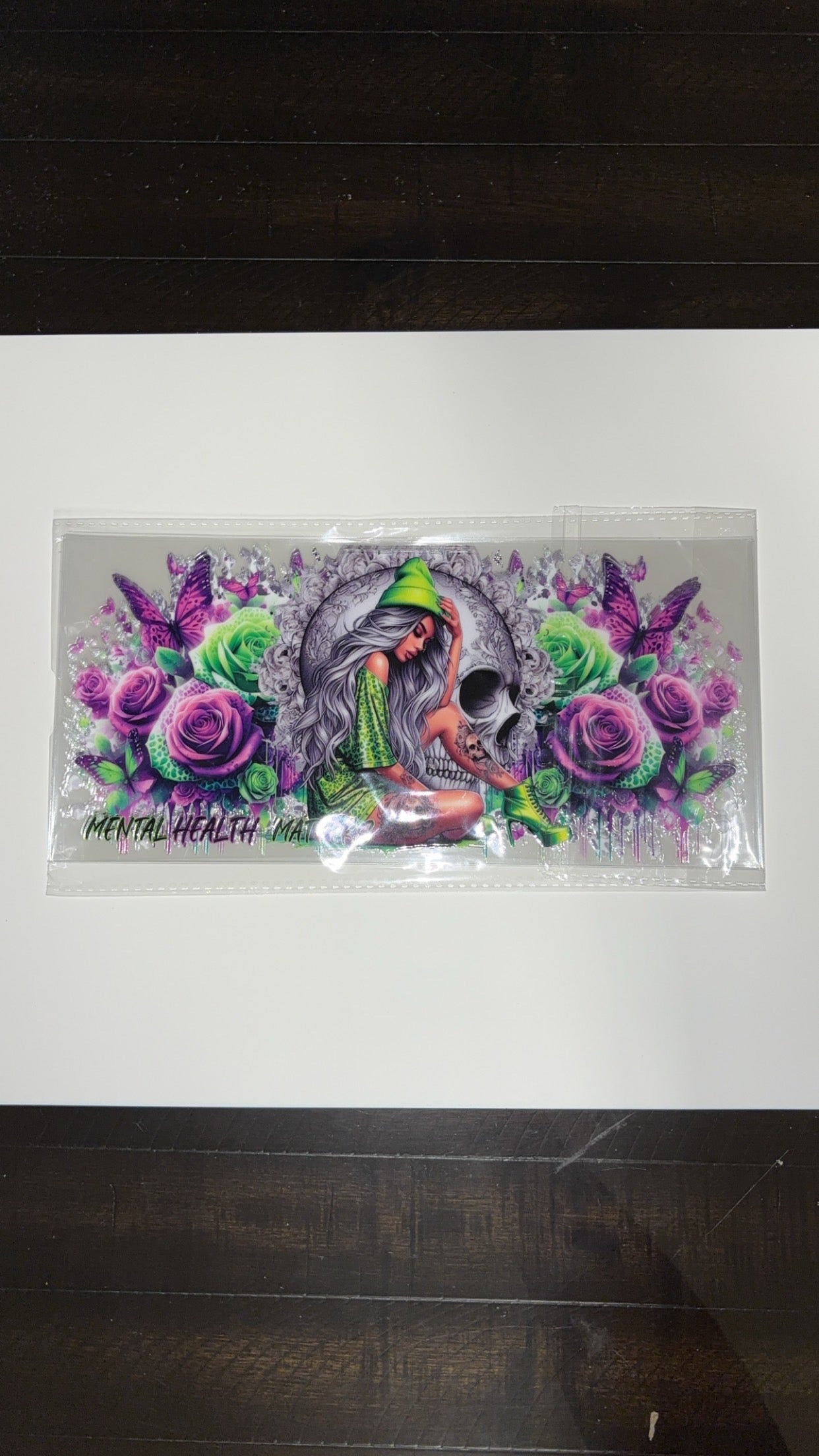 new arrival tattoo girl purple & green mental health